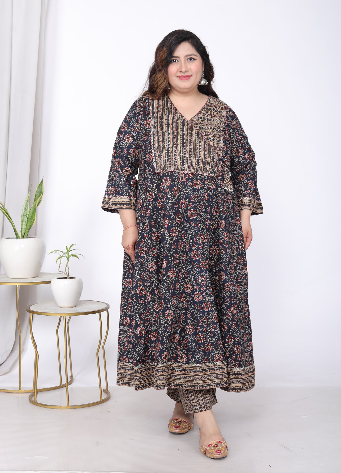 EthnixThread Heavy Designer Cotton Anarkali Suit Sets for Plus Sizes 3XL–6XL