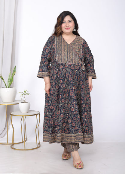 EthnixThread Heavy Designer Cotton Anarkali Suit Sets for Plus Sizes 3XL–6XL