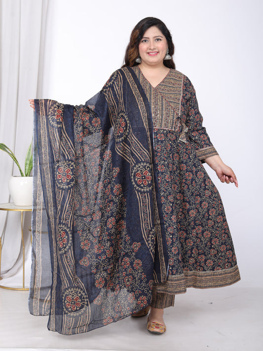 EthnixThread Heavy Designer Cotton Anarkali Suit Sets for Plus Sizes 3XL–6XL