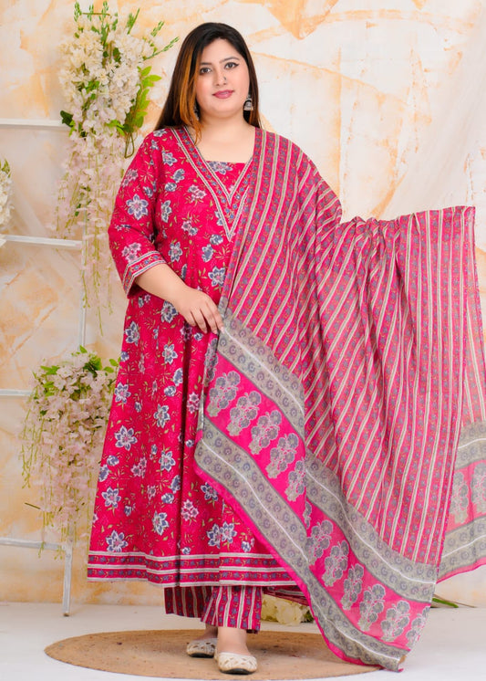 EthnixThread Heavy Designer Cotton Anarkali Suit Sets for Plus Sizes 3XL–6XL