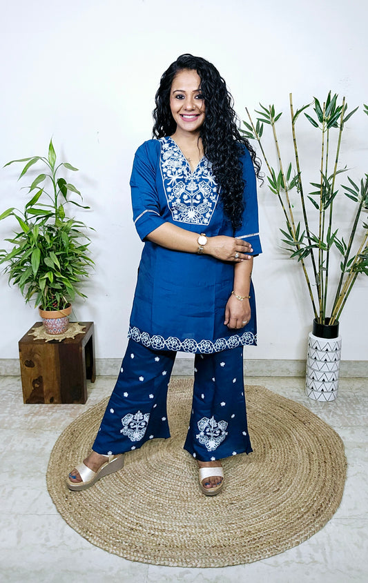 EthnixThread Trendy Embroidered Coord Sets for Women in Cotton Silk