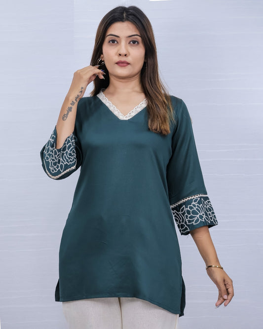 Trending Fancy lace work Tunic Tops for Women – Stylish & Comfortable Everyday Wear