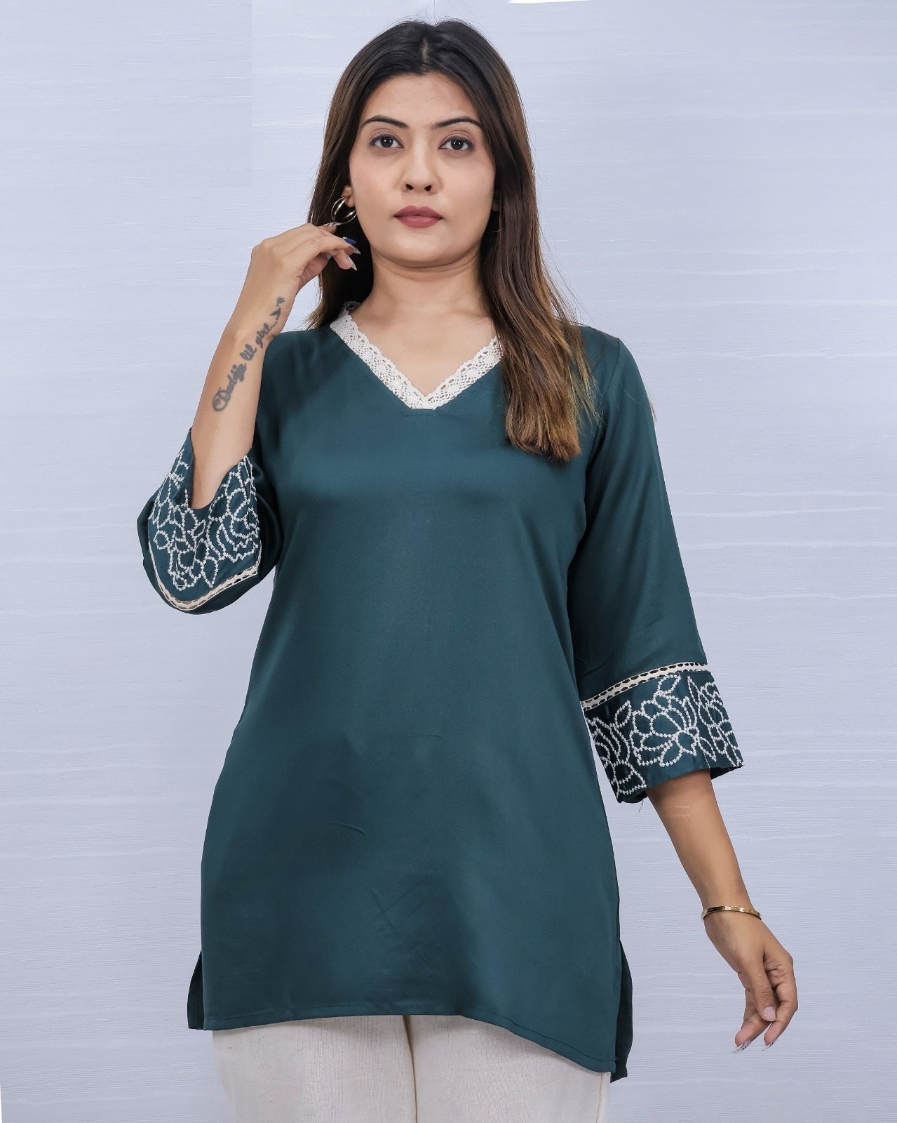 Trending Fancy lace work Tunic Tops for Women – Stylish & Comfortable Everyday Wear