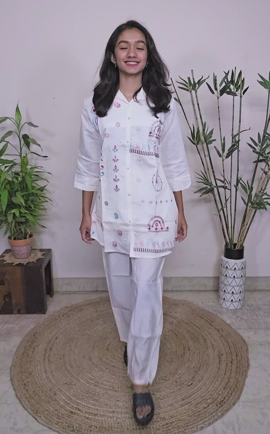 EthnixThread Trendy Embroidered Coord Sets for Teenagers in Cotton Silk
