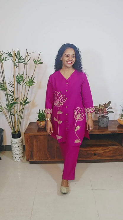 Trending Embroidered Cotton Coord Set for Women | Sizes M-2XL | EthnixThread