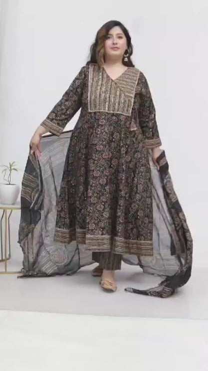 EthnixThread Heavy Designer Cotton Anarkali Suit Sets for Plus Sizes 3XL–6XL