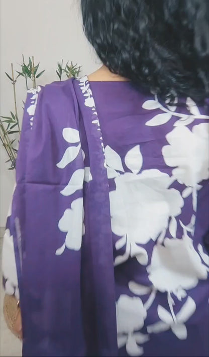 EthnixThread Contemporary Cotton Printed Suit Set with Hand Work & Mul Cotton Dupatta