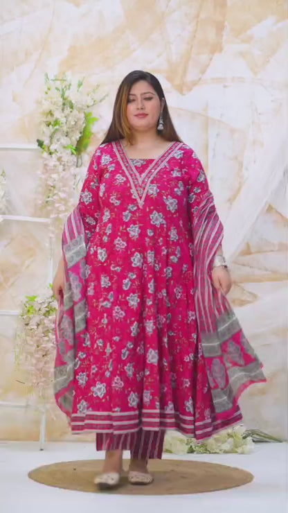 EthnixThread Heavy Designer Cotton Anarkali Suit Sets for Plus Sizes 3XL–6XL