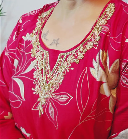 EthnixThread Premium Festive Wear Collection – Embroidered Red Suits with Designer Dupattas (M–2XL)
