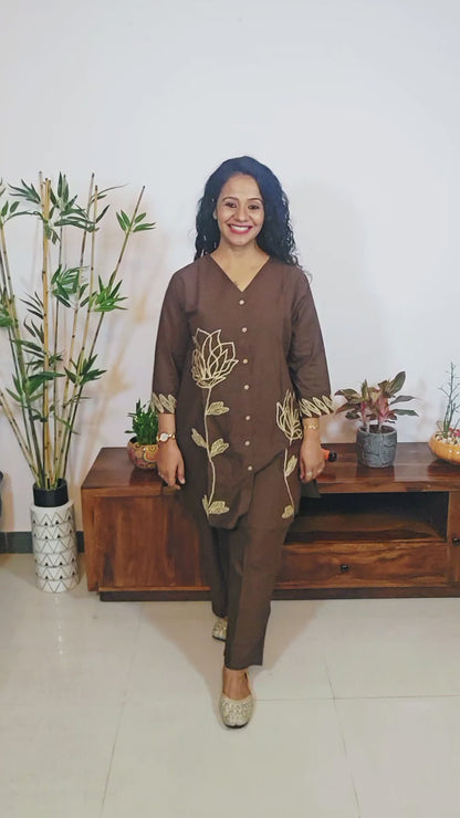 Trending Embroidered Cotton Coord Set for Women | Sizes M-2XL | EthnixThread