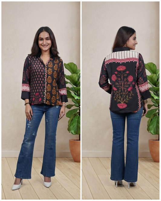 Trending Printed Crepe Shirt for Women | Premium Casual Shirt | Sizes M–2XL