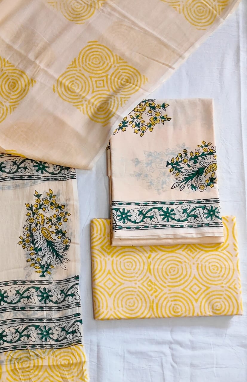 Pure Cotton Dress Material with Mul Cotton Dupatta – Elegant Everyday Comfort