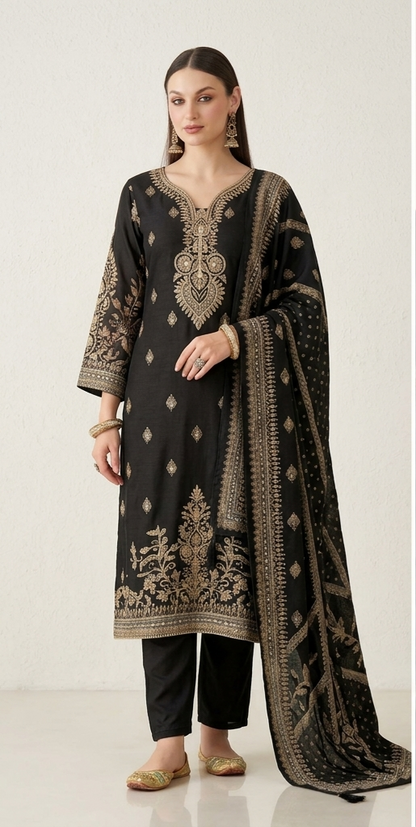 Premium Muslin Hand Work Suit Set – Plus Size 6XL & 7XL
