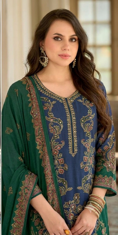 Premium Muslin Hand Work Suit Set – Plus Size 6XL & 7XL