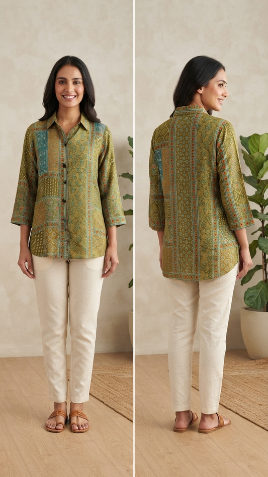 Trending Printed Crepe Shirt for Women | Premium Casual Shirt | Sizes M–2XL