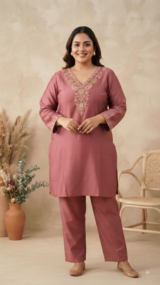 Premium Plus Size Embroidered & Handwork Coord Sets | 6XL & 7XL